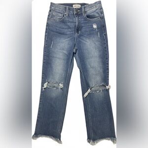 Sneak Peek Women's Distressed Blue Straight Leg Jeans